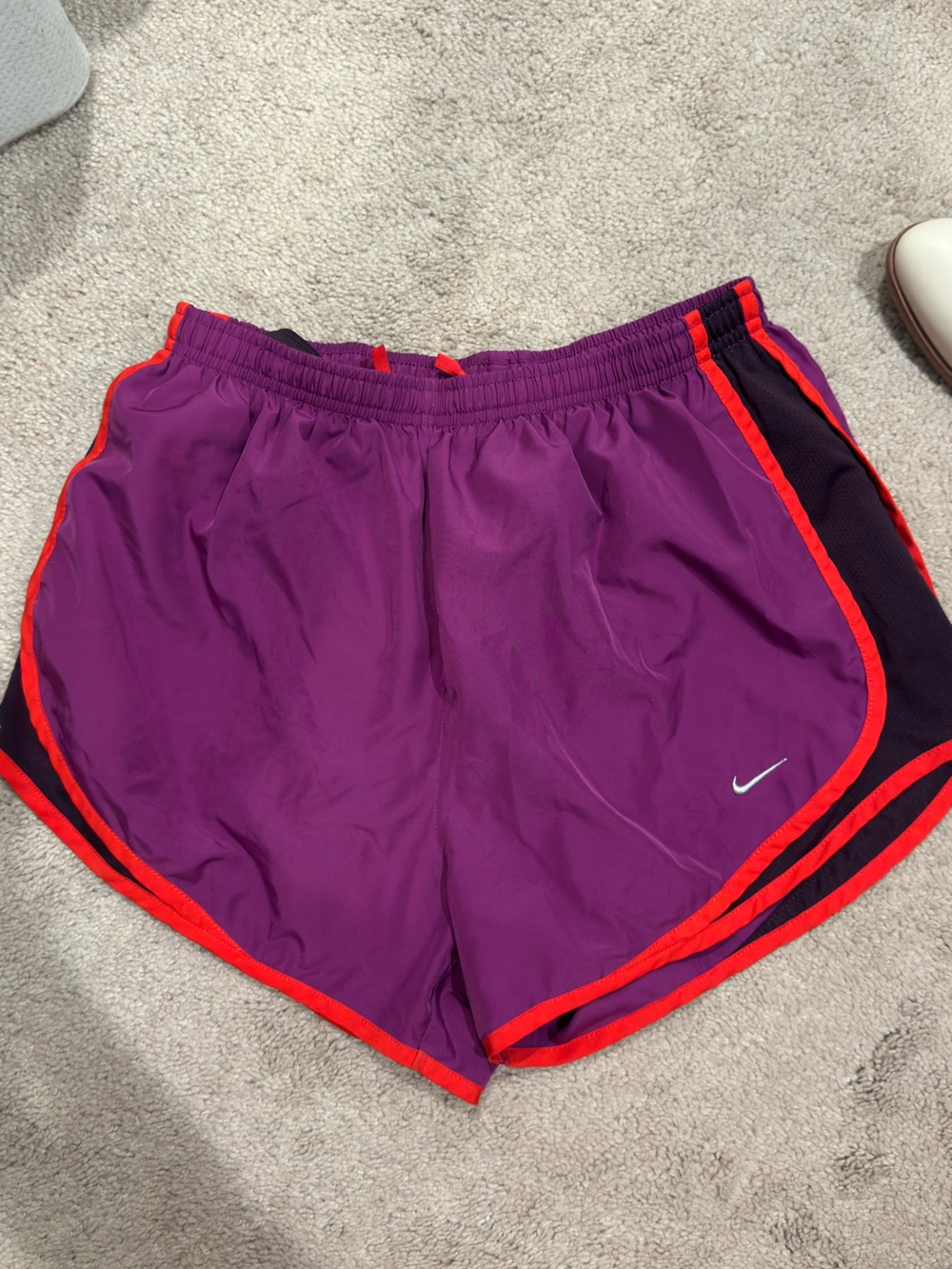 Nike Purple Athletic Shorts with Red Accent